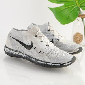 Nike Free Women's 3.0 Flyknit Running Shoe  Size 8.5 Mid Gray White Black